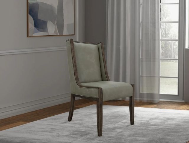 International Furniture Direct Balam Olive Upholstered Side Chair-1