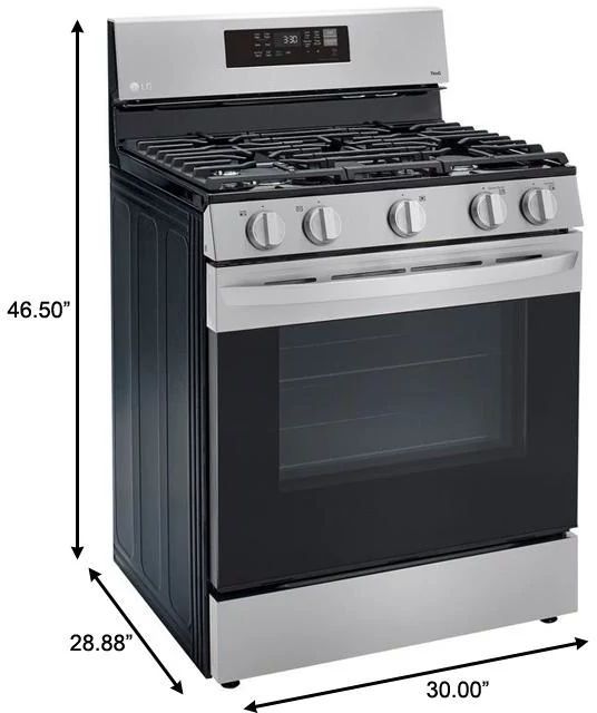 LG 30" Stainless Steel Free Standing Gas Convection Smart Range with Air Fry -14