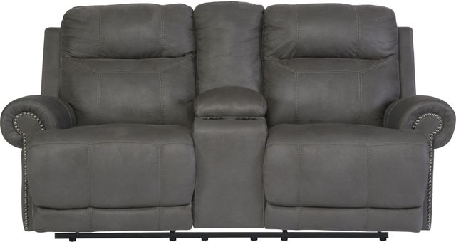 Signature Design by Ashley® Austere Gray Manual Double Reclining Loveseat