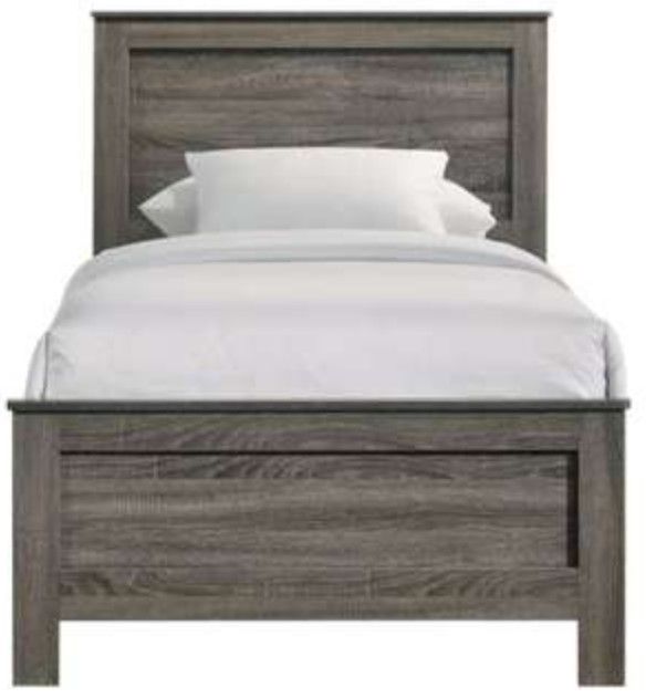 Elements International Sami Gray Upholstered Twin Panel Bed-3