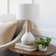 Surya Kent Glazed White/Natural Tan Table Lamp-5
