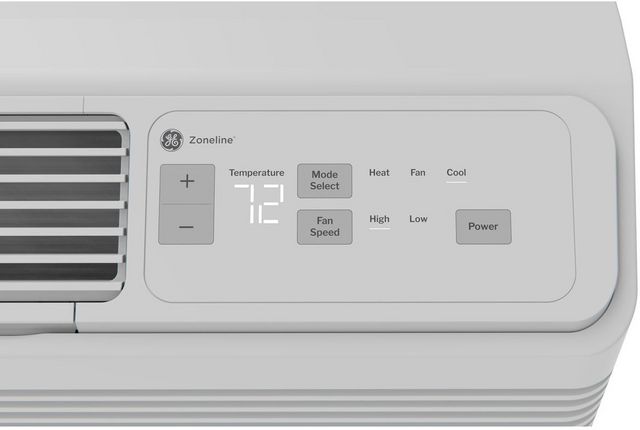 GE Zoneline® 12,000 BTU's Grey White Heat Pump-5