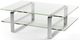 BDI Stream™ 1642 Glass Top Coffee Table with Satin-Nickel Shelves -0