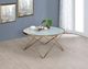 ACME Furniture Valora White Frosted Glass Top Coffee Table with Champagne Base-1