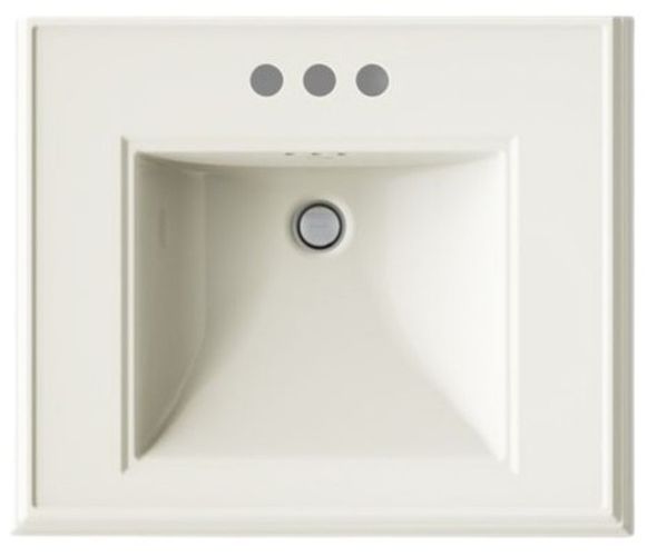 Kohler Memoirs® Biscuit Pedestal/Console Table Bathroom Sink Basin with 4" Centerset Faucet Holes-1