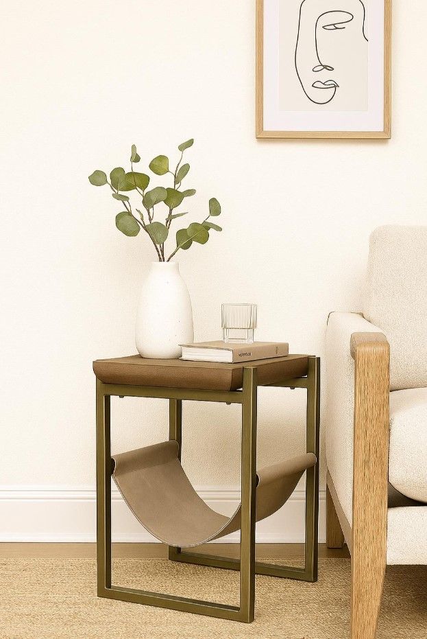 Bernards Elure Latte Sling Chairside Table-1