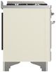 Ilve® Majestic III 36" Antique White Pro Style Dual Fuel Liquid Propane Range with Solid Door and Chrome Trim-4