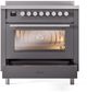 Ilve® Professional Plus II 36" Graphite Matte Pro Style Induction Range-4