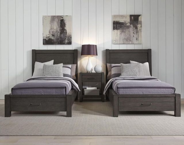 aspenhome® Mill Creek Carob Youth Twin Panel Storage Bed-1