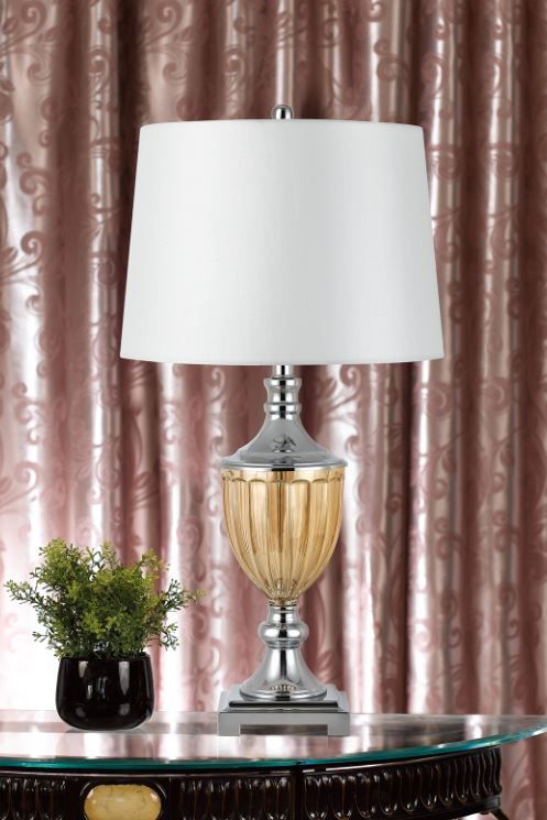 Cal® Lighting & Accessories Derby Chrome Table Lamp-1