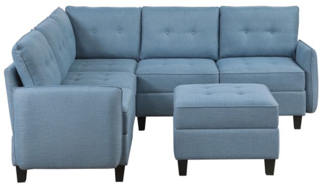 Homelegance® Garren 6-Piece Blue Sectional Modular with Storage and Ottoman-2