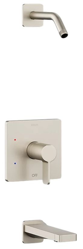 KOHLER® Parallel® Rite-Temp® Vibrant Brushed Nickel Bath and Shower Trim Kit-0