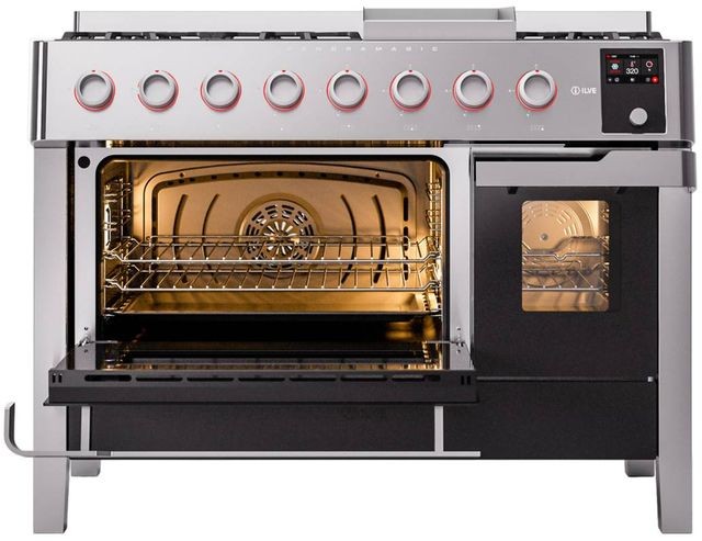Ilve® Panoramagic 48" Stainless Steel Pro Style Dual Fuel Range-2