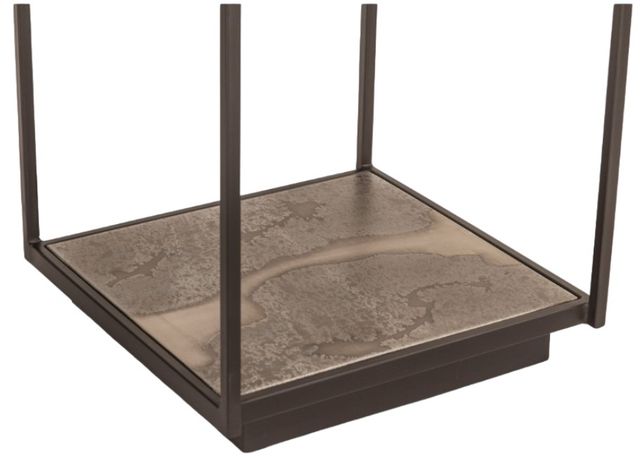 Home Trends & Design Moab Glass Top Side Table with Oxidized Black Base-2