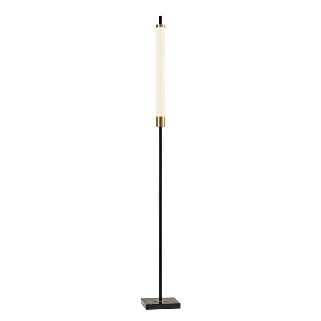 Adesso® Piper Black/Antique Brass LED Floor Lamp-0