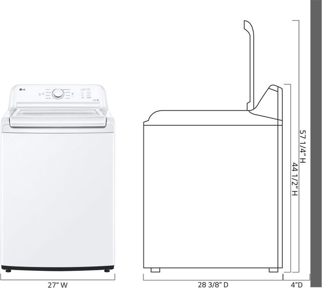 LG 4.1 Cu. Ft. White Agitator Top Load Washer with TurboDrum™ Technology-7