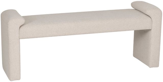Linon Lollie Cream Corduroy Bench-0