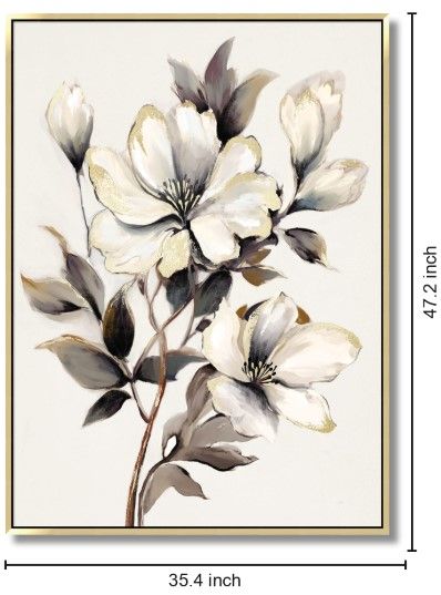 Classy Living Mindful Gilded Whisper Floral Wall Art-2