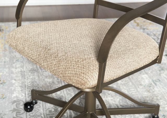 Powell® Hamilton Medium Cherry/Matte Pewter Swivel Dining Arm Chair-1