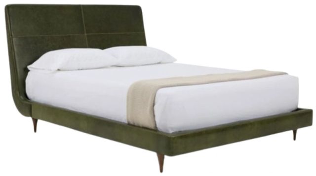 American Leather® Customizable Menlo Park Leather Queen Upholstered Panel Bed-0