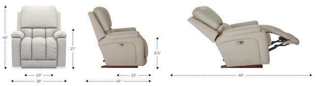 La-Z-Boy® Greyson Ice Leather Power Rocking Recliner with Headrest-2
