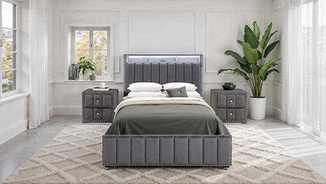 Furniture of America® Farese Dark Gray Nightstand-1