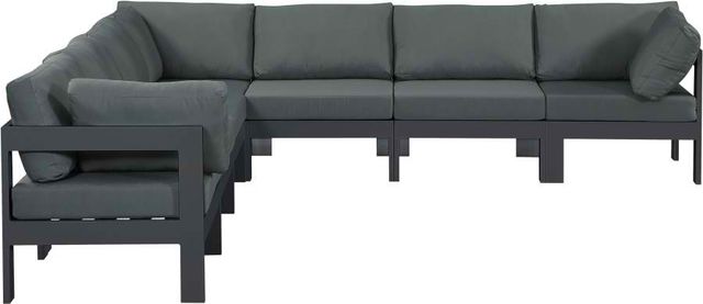 Meridian Furniture Nizuc 7-Piece Grey Outdoor Patio Modular Sectional Set-0