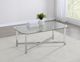 Coaster® Cronin Square Tempered Glass Top Coffee Table with Chrome Base-1