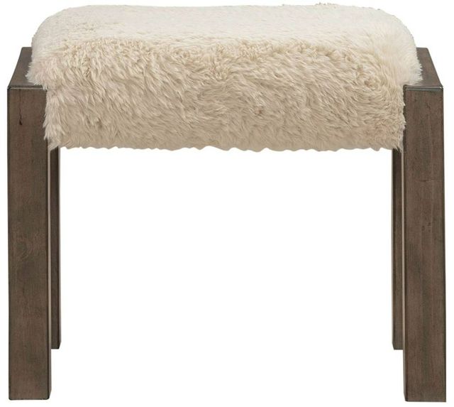 Liberty Furniture Broadmore Cobblestone Brown/White Upholstered Console Stool-2