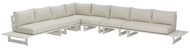 Meridian Furniture Maldives 3-Piece Cream/White Aluminum/Fabric Outdoor Modular Sectional-0