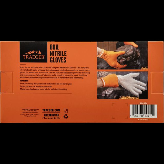 Traeger Orange BBQ Nitrile Prep & Serve Gloves-1