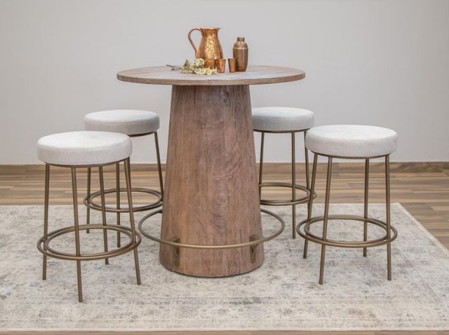 International Furniture Direct Frida Gold/Ivory Counter Stool-1