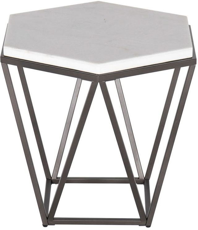 Steve Silver Co. Corvus White Marble Top Hexagon End Table with Coffee ...