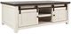 Jofran Inc. Madison County Barnwood Barn Door Cocktail Table with Vintage White Base-0