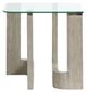 Magnussen Home® Bartlett Glass Top End Table with Smokey Pine Base-1