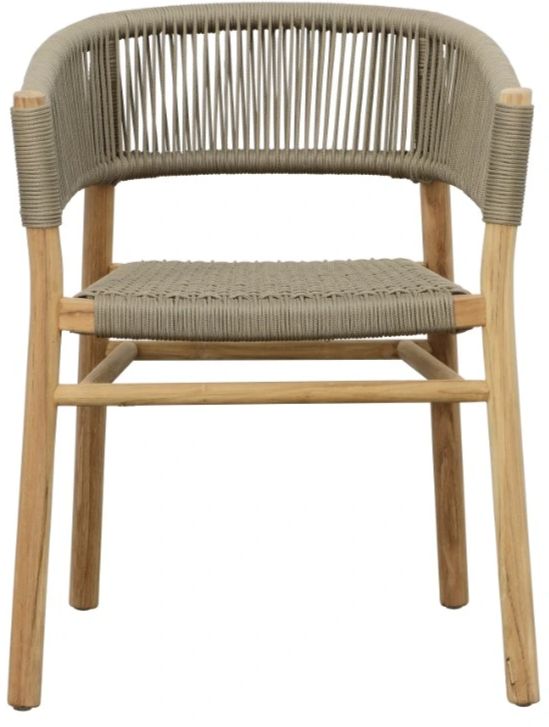 Dovetail Furniture Bettina Natural/Taupe Synthetic Material/Wood Outdoor Dining Chair-2