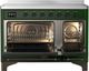 Ilve® Majestic III 48" Emerald Green Pro Style Induction Range with Triple Glass Door and Burnished Trim-1
