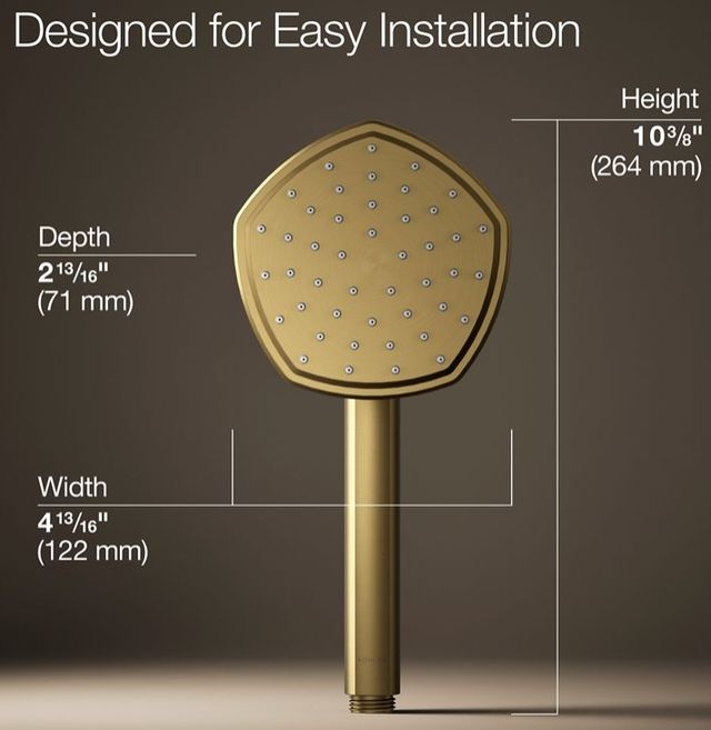 KOHLER® Occasion® Vibrant Brushed Moderne Brass 2.5 GPM Single-Function Handshower-4