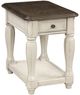 Bernards Linden Brown Chairside Table with White Base-0