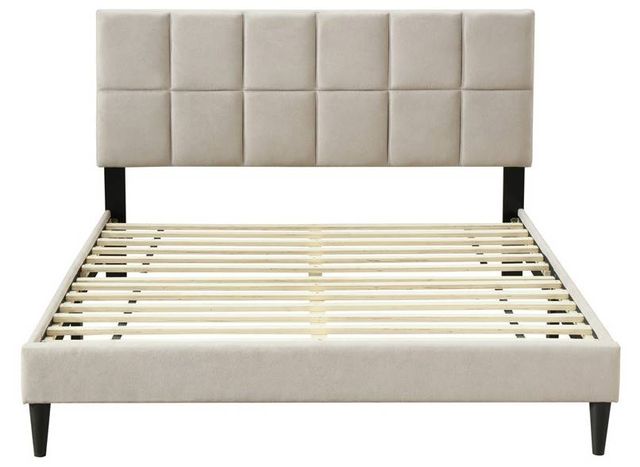 Bernards Evelyn Taupe Upholstered Full Panel Bed-2
