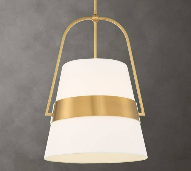 Uttermost® Harness Warm Brass/White Pendant-1
