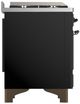 Ilve® Majestic III 60" Glossy Black Pro Style Dual Fuel Natural Gas Range with Griddle and Burnished Trim-4