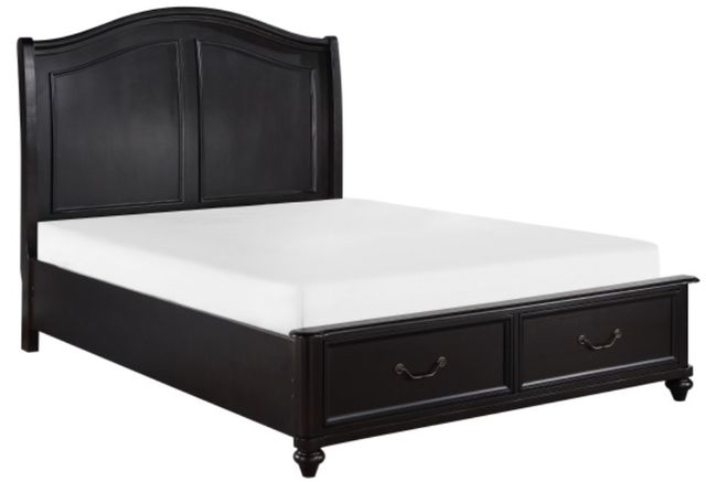 Mazin Furniture Herman Charcoal Brown Eastern King Platform Bed with Footboard Storage-0