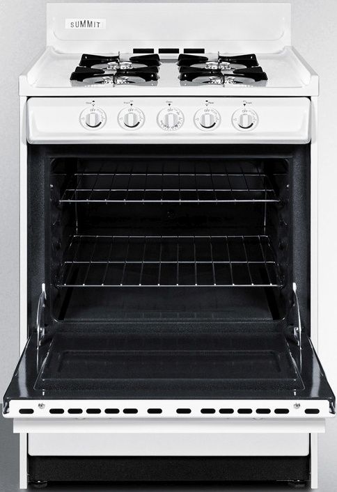 Summit® 24" White Freestanding Propane Gas Range-1
