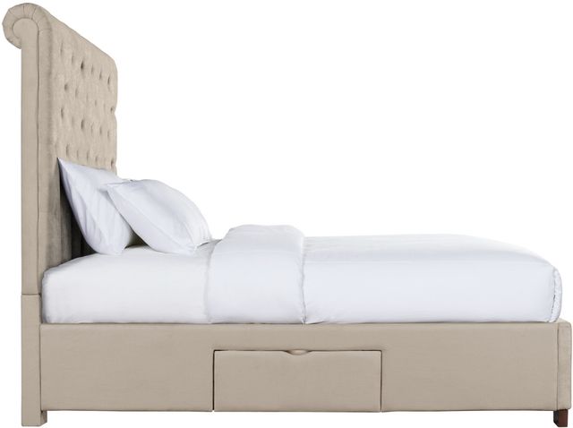 Elements International Waldorf Sand Queen Upholstered Storage Bed-2