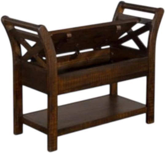 Sunny Designs™ Tobacco Leaf Accent Bench with Storage-1