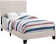 Monarch Specialties Inc. Beige Linen Twin Bed-0