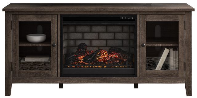 Signature Design by Ashley® Arlenbry Gray 60" TV Stand with Electric Infrared Fireplace Insert