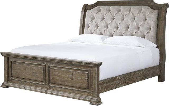 Signature Design by Ashley® Wyndahl 2-Piece Brown King Upholstered Panel Bed Set-1