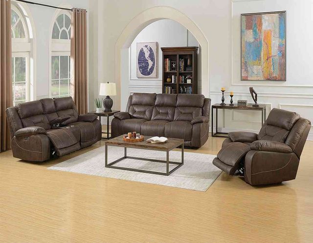 Steve Silver Co. Aria 3-Piece Saddle Brown Dual Power Motion Set-0